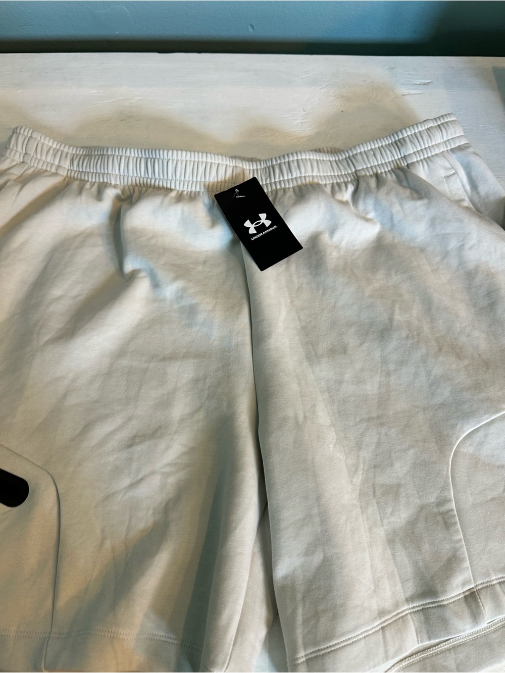 Under Armour Men's Unstoppable Fleece Shorts Heather Grey - Picture 4 of 13